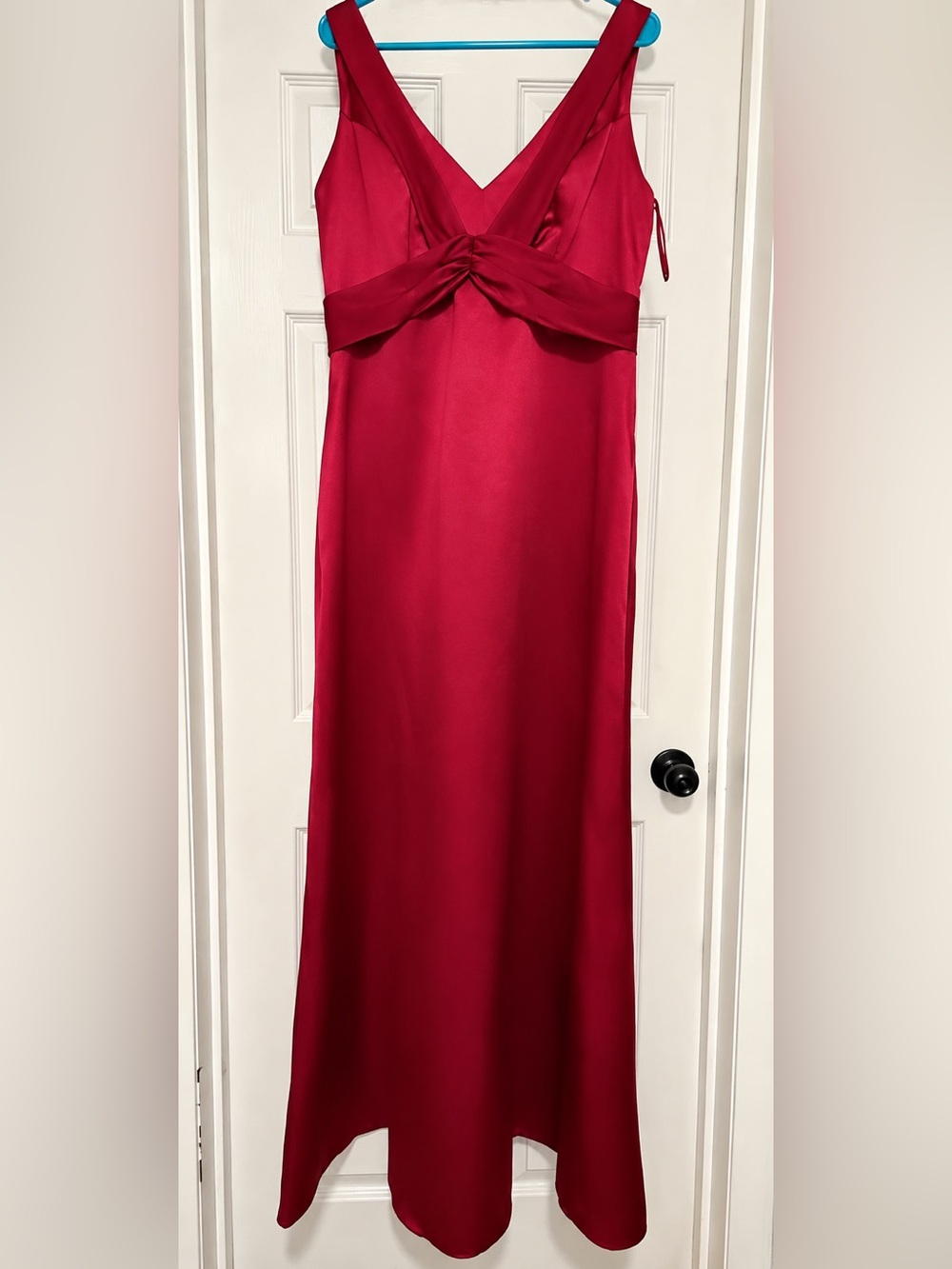 Impression Bridal Red Satin Formal Bridesmaid Gown Dress Size 16